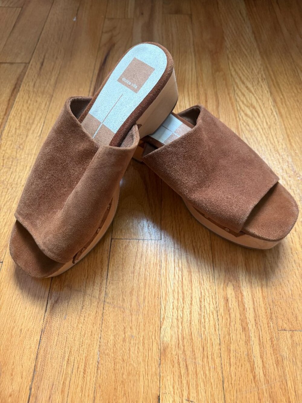 Dolce Vita Dorado Saddle Suede Platform Slide Mules